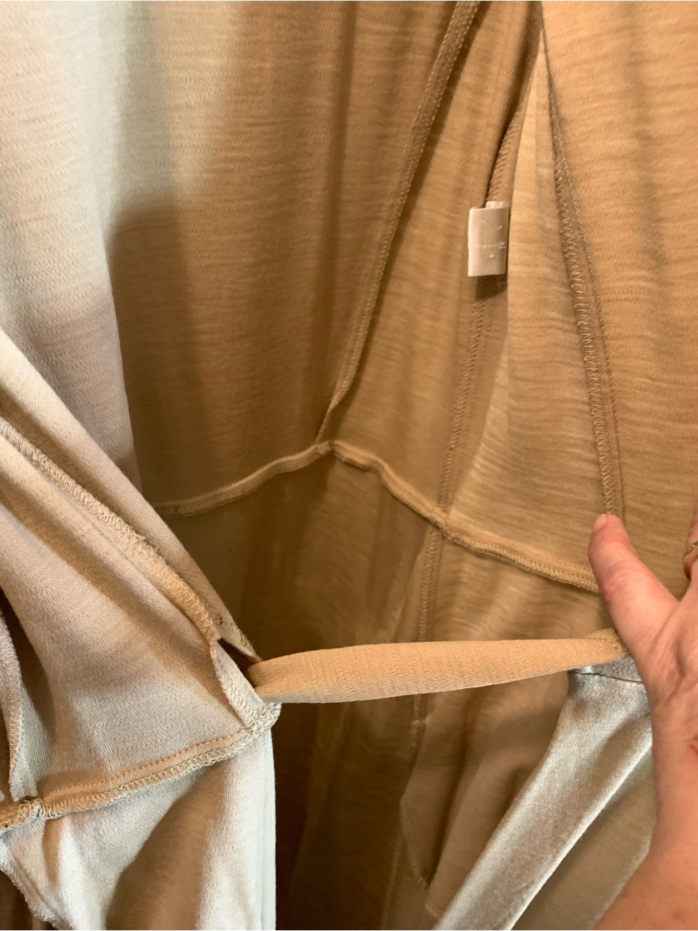 Diane von Furstenberg Camel Wrap Dress with Stitch Collar Detail - Size 6 - Picture 9 of 9